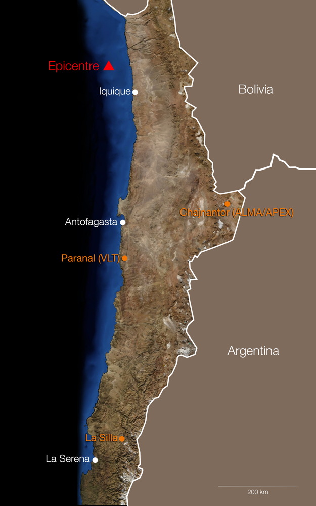Powerful Chile Earthquake Leaves Astronomy Observatories Unscathed